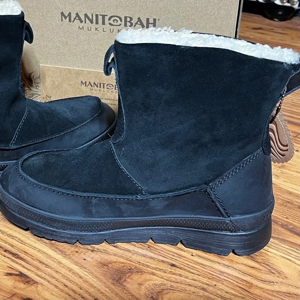 Manitobah‎ Mukluks Black Suede Waterproof Winter Boots Men's